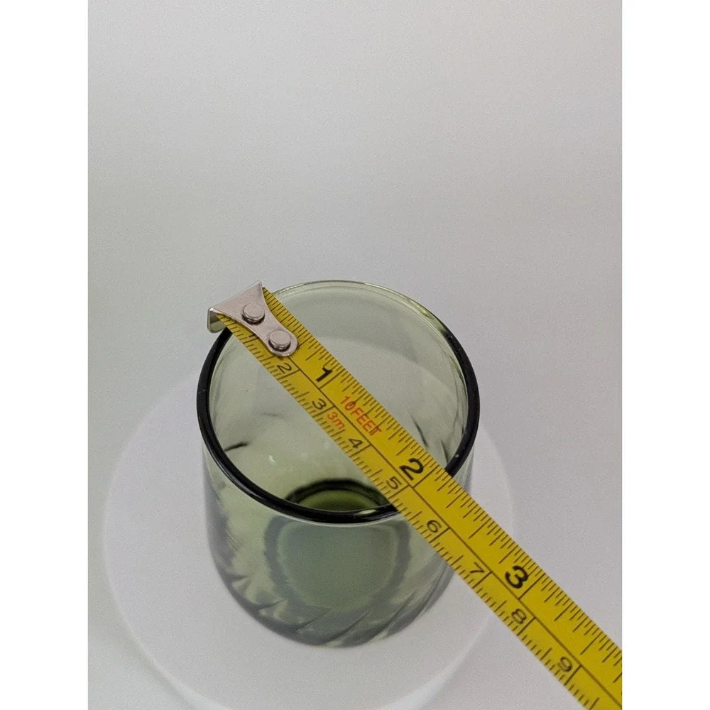 Vintage Juice Glass Anchor Hocking (Avocado) Regal Green Swirl Glasses Set of 6